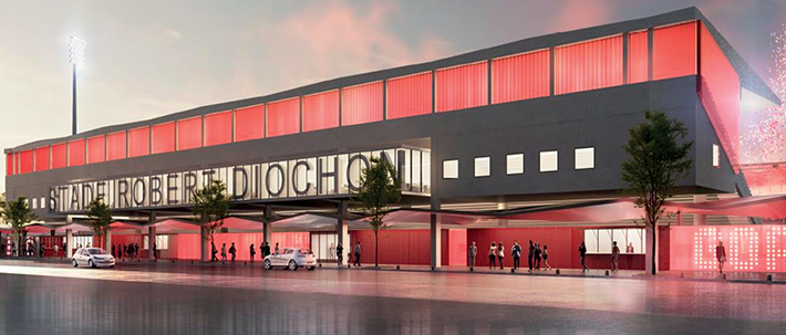 Stade Robert Diochon Petit Quevilly études de couverture et bardage